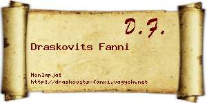 Draskovits Fanni névjegykártya